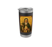 Élégante icône catholique de Sainte Brigitte d'Irlande Gobelet isotherme en acier inoxydable double paroi