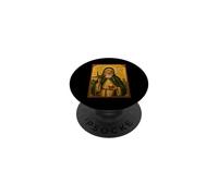 Élégante icône catholique de Sainte Brigitte d'Irlande PopSockets PopGrip Adhésif