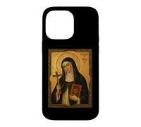 Élégante icône catholique de Sainte Catherine de Bologne Coque pour iPhone 14 Pro Max