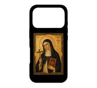 Élégante icône catholique de Sainte Catherine de Bologne Coque pour iPhone 17 Pro