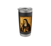 Élégante icône catholique de Sainte Catherine de Bologne Gobelet isotherme en acier inoxydable double paroi