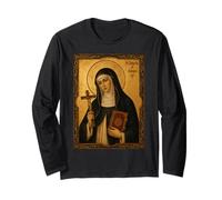 Élégante icône catholique de Sainte Catherine de Bologne Manche Longue