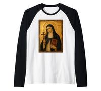 Élégante icône catholique de Sainte Catherine de Bologne Manche Raglan