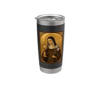 Élégante icône catholique de Sainte Claire d'Assise Gobelet isotherme en acier inoxydable double paroi