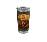 Élégante icône catholique de Sainte Elisabeth de Hongrie Gobelet isotherme en acier inoxydable double paroi
