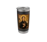 Élégante icône catholique de Sainte Gemma Galgani Gobelet isotherme en acier inoxydable double paroi