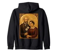 Élégante icône catholique des Saints Louis et Zélie Martin Sweat à Capuche