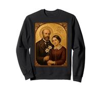 Élégante icône catholique des Saints Louis et Zélie Martin Sweatshirt