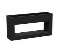 Élégante jardinière rectangulaire en métal noir de 90 x 60 cm, séparateur de fleurs d'intérieur/extérieur durable pour restaurants, terrasses, porches, parfait pour un usage commercial et domestique