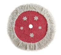 Élégante jupe de sapin de Noël robuste et facile à utiliser - Bordure blanche - Accessoires de décoration saisonnière
