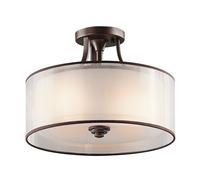 Élégante Lampe De Plafond CANELADO En Bronze Crème Ø38 Chambre À Coucher