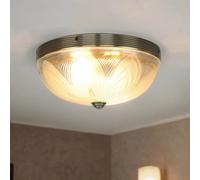 Élégante Lampe De Plafond En Verre Style Jugendstil En Laiton Pour Salon