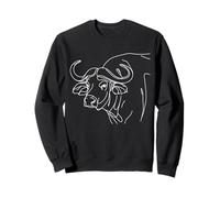 Élégante Ligne Art Simple Dessin d'art Cape Buffalo Sweatshirt