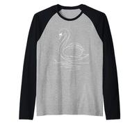 Élégante Ligne Art Simple Dessin d'art Cygne Manche Raglan