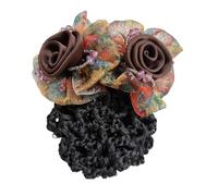 Élégante maille fleur cristal chignon snood clip printemps pour femmes infirmière hôtesse de bord clip filet à cheveux couverture cheveux R7X1 Bu épingles à cheveux