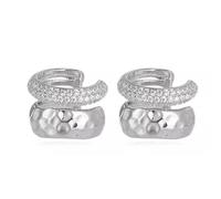 Élégante manchette d'oreille double couche avec zircon individualisé géométrique clip double couche pour femmes bijoux d'oreille élégante, taille unique, Comme décrit, Comme décrit.