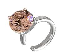 Élégante manchette d'oreille en alliage avec pierres de zircone cubique, clip sécurisé, convient pour les occasions décontractées ou formelles, léger pour un usage quotidien, taille unique, Comme