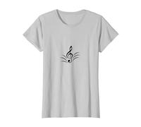 Élégante Note de Musique clé de Sol pour Les Amateurs de mélodie T-Shirt, Femme, Argent, XXL