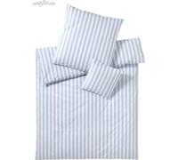 élégante parure de lit en satin mako Lido 7022 - couleur bleu clair 80x80 200x220 cm