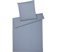 élégante parure de lit Washed Cotton 7076 Crisp Couleur bleu fumé Taille 135x200cm+80x80