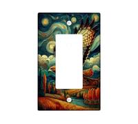 Élégante plaque de protection pour interrupteur Hawk pour décoration artistique de la maison, design ciel nocturne bleu foncé, parfait pour le salon ou le bureau, taille standard simple à bascule