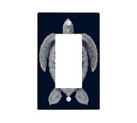 Élégante plaque de protection pour interrupteur, motif tortue, bleu marine, motif créature marine, pour décoration d'intérieur, plaques murales en thermoplastique, taille standard à bascule simple