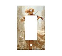 Élégante plaque de protection pour interrupteur musical, motif violon vintage crème pour décoration d'intérieur, plaques murales en thermoplastique, taille standard simple à bascule