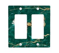 Élégante plaque d'interrupteur en forme de nœud - Design marbre vert foncé pour décoration de vacances - Plaques murales en thermoplastique - Taille standard - Double bascule
