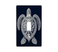 Élégante plaque d'interrupteur en forme de tortue - Bleu marine - Ornée de créature marine pour décoration d'intérieur - Plaques murales en thermoplastique - Taille standard
