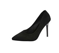 Élégante robe à talons hauts unies, design polyvalent à enfiler pour la vie quotidienne, les fêtes, apparence confortable avec une sensation agréable à porter, élégante femme pour l'élégance, Noir