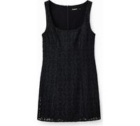 Elégante robe courte noire pour femme avec détails contrastés et doublure, taille : M Couleur : Nero