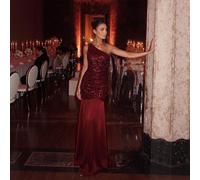 Élégante Robe de Soirée Romantique à Paillettes Patchwork Mon Épaule pour Mariage, Photographie, Anniversaire, Fête de Remise des Diplômes, Rendez-vous, Invitée de Mariage, Musique, Automne L,M,S,XLUn