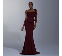 Élégante, romantique, à la mode, digne, vert militaire, tissu extensible, taille cintrée 2 en 1, sans bretelles, ourlet sirène, traînant, élégante, festival, vacances, fête d'anniversaire, mariage, so