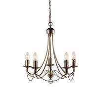 Élégante Suspension En Laiton Antique Plafond 5FL Éclairage Lampe Lustre