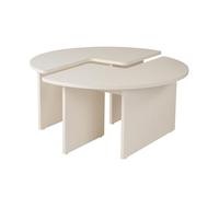 Élégante Table à café, Blanche, diamètre : 90 cm, Hauteur : 41 cm, 100% mélamine, épaisseur : 18 mm, élégante et Fonctionnelle pour Les espaces de Vie Modernes
