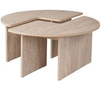 Élégante Table à café, diamètre : 90 cm, Hauteur : 41 cm, 100% mélamine, épaisseur : 18 mm, Finition marbre de Travertine élégante pour espaces de Vie Modernes