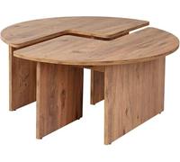 Hanah Home Élégante Table à café, diamètre : 90 cm, Hauteur : 41 cm, 100% mélamine, épaisseur : 18 mm, Finition pin Atlantique, Parfaite pour Les espaces de Vie Modernes