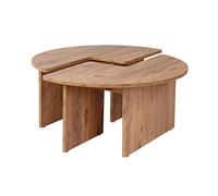 Élégante Table à café, diamètre : 90 cm, Hauteur : 41 cm, 100% mélamine, épaisseur : 18 mm, Finition pin Atlantique, Parfaite pour Les espaces de Vie Modernes