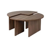 Hanah Home Table basse MOIRA ronde en noyer 90 x 90 x 41 cm