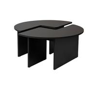 Élégante Table à café Noire, diamètre : 90 cm, Hauteur : 41 cm, 100% mélamine, épaisseur : 18 mm, Parfaite pour Les Salons Modernes et Les espaces Confortables