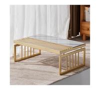 Élégante table basse japonaise - Design rectangulaire moderne, petit bureau en plateau de pierre pour s'asseoir au sol, idéal pour une chambre, une baie vitrée ou un salon de thé (gris doré)