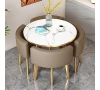 Élégante table de réception ronde avec 4 chaises, idéale pour les réunions d'affaires, les salles de conférence ou les tables de club, meubles de cuisine et de salle à manger élégants.