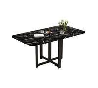Élégante table de salle à manger extensible avec pieds réglables - Table pliante pour petites cuisines convertible, noir (140 x 80 cm)