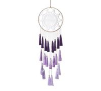 Élégante tapisserie tissée en macramé avec pompons dégradés pour décoration de salon ou de chambre à coucher