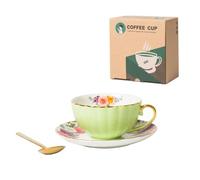 Élégante tasse à café de style européen élégant nouvel os tasse à café en Chine pour l'après-midi thé tasse à motif floral vintage