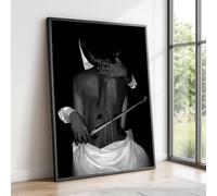 Élégante œuvre d'art représentant un violon à fond noir et blanc, tableau sur toile, musique et forme humaine, décoration artistique pour la maison, impression sur toile (50 x 75 cm/sans cadre)