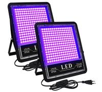 Eleganted 2pcs 150W UV lumière noire Spotlight, 395-405nmLED lampe de lumière noire, IP66 imperméable UV lumière d'inondation pour partie de lumière noire, GLOW, peinture fluorescente, peinture du