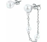 Elégantes boucles d'oreilles asymétriques avec pendentif en argent Perla SAWM08