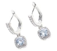 Élégantes boucles d'oreilles carrées en oxyde de zirconium avec base en cuivre pour un usage quotidien Boucles d'oreilles tendance, One Size, Comme décrit, Comme décrit.