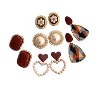 Élégantes boucles d'oreilles en perles argentées pour décorer le vin Style rétro Hong Kong pour un look sophistiqué Bijou rétro de Hong Kong, taille unique, Comme décrit